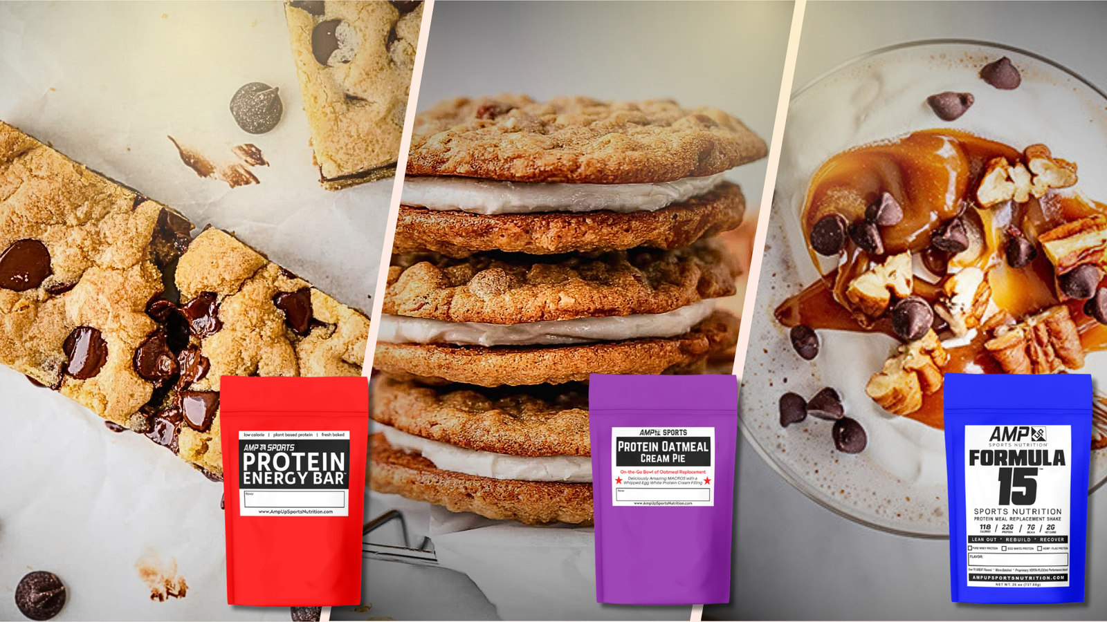 Amp Up Protein Bars, Cream Pies & Shakes